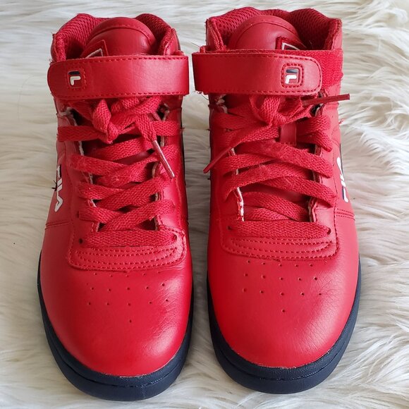 Fila Big Kids Red/Blue High-Top Embroidered Sneaker SZ 6 - Picture 3 of 10